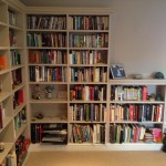 Built in corner bookshelves