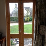 Interior of French doors 